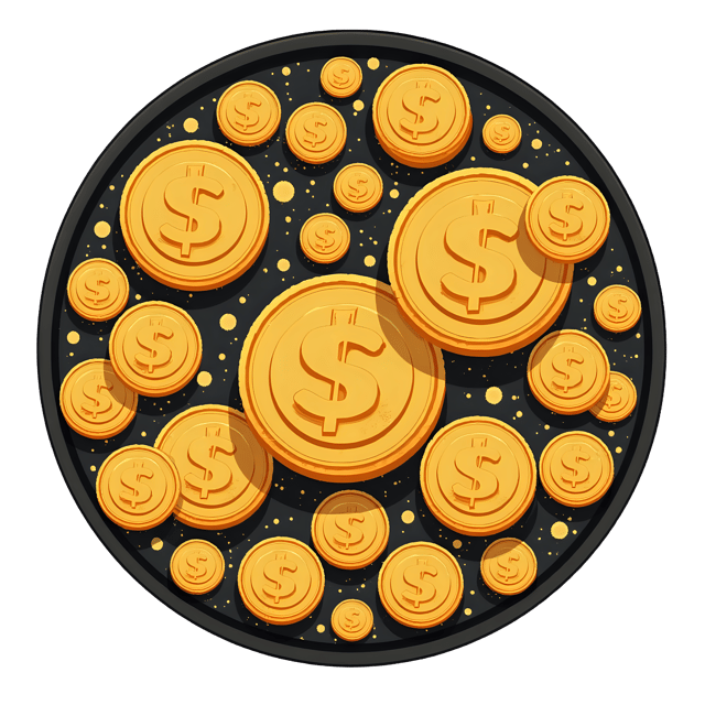 Free transparent PNG: Circular Gold Coins PNG with Transparent Background for Wealth and Prosperity Symbolism