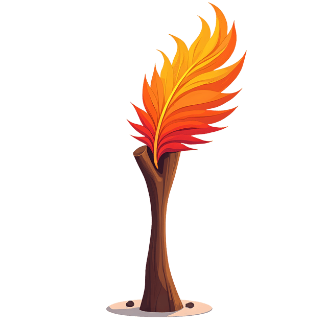 Free transparent PNG: Glowing Phoenix Feather Wooden Staff PNG with Transparent Background for Magical Art and Crafts