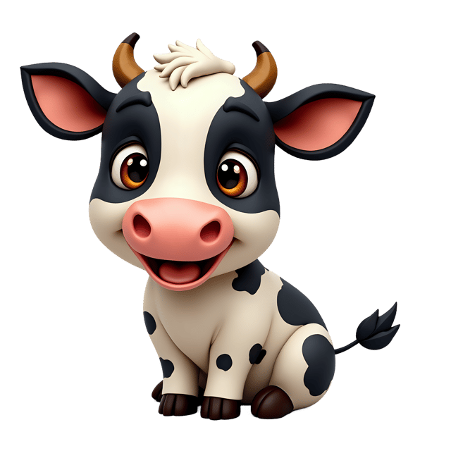 Free transparent PNG: Charming Cow PNG with Black Fur Patches and Transparent Background
