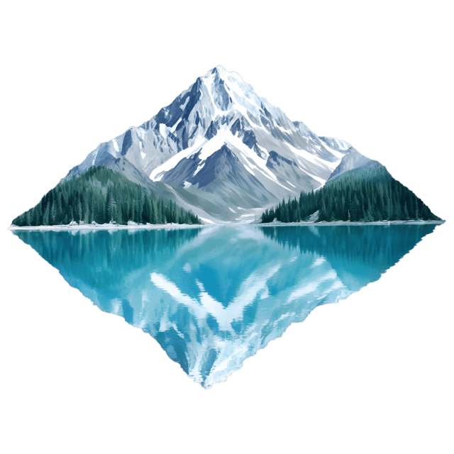 Free transparent PNG: Dramatic Mountains and Crystal-Clear Waters PNG Background for Nature Imagery
