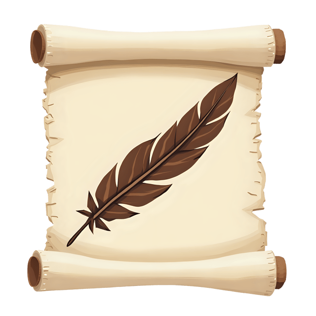 Free transparent PNG: Vintage Writing Feather on Parchment Scroll  Historical Clipart, free png download