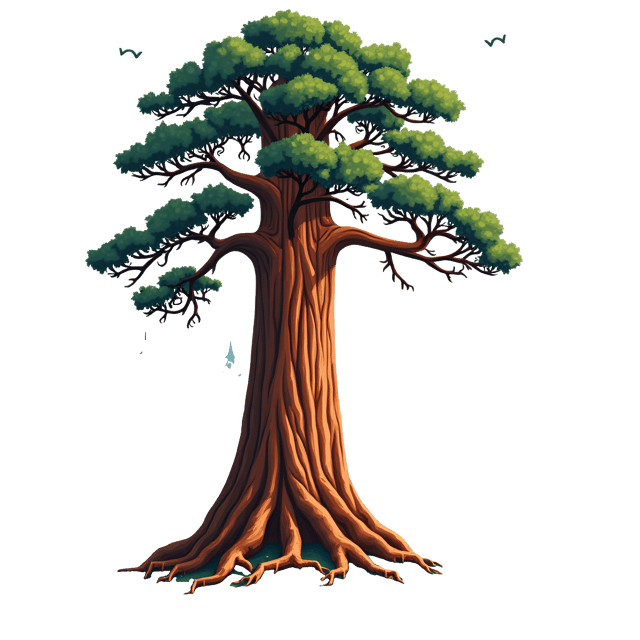 Free transparent PNG: Giant Redwood Tree PNG Illustration with Intricate Branches and Towering Height