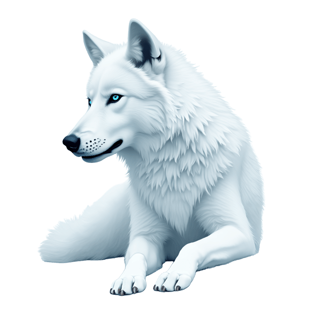 Free transparent PNG: Serene White Wolf with Misty Blue Eyes PNG Clipart
