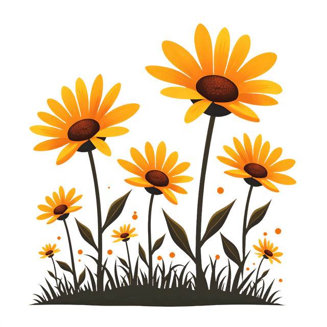 Free transparent PNG: Sunny Boho Daisies with Warm Glow  Free Downloadable PNG Clipart