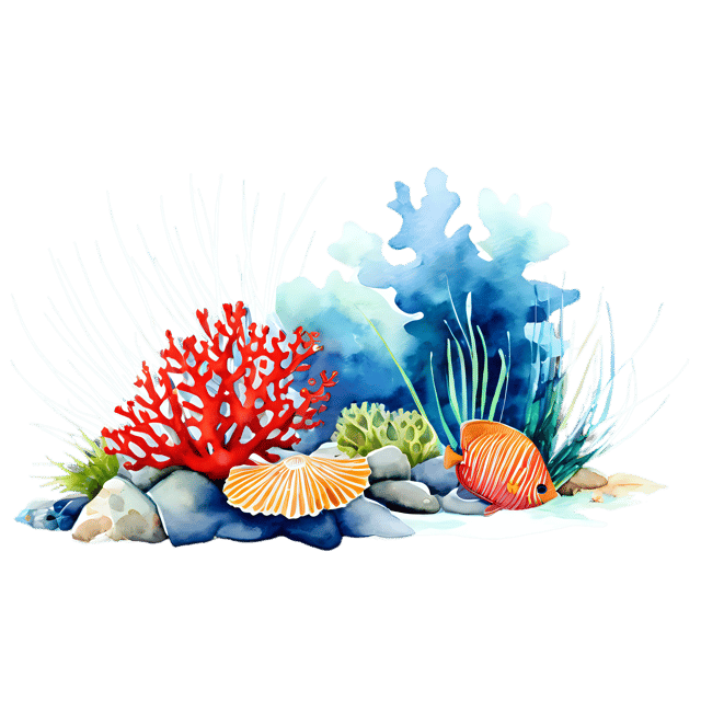 Free transparent PNG: Watercolor Coral Reef Transparent PNG – Gentle Illustration for Decor & Clipart