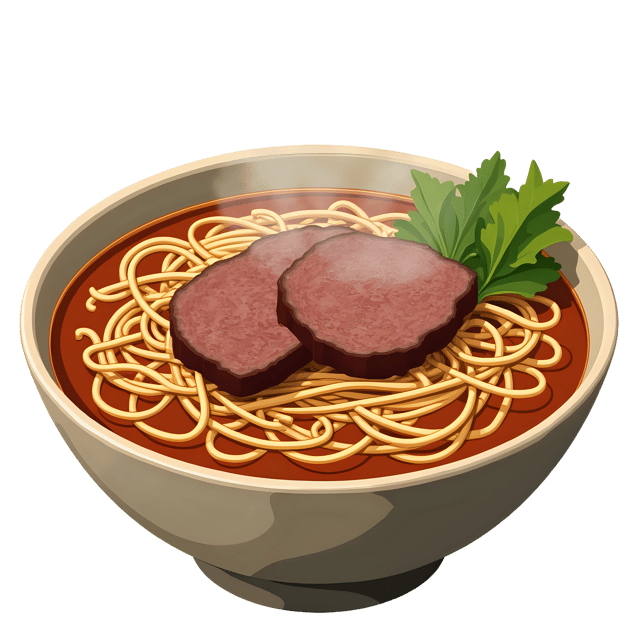 Free transparent PNG: Beef Noodle Soup PNG with Transparent Background for Food and Restaurant Imagery