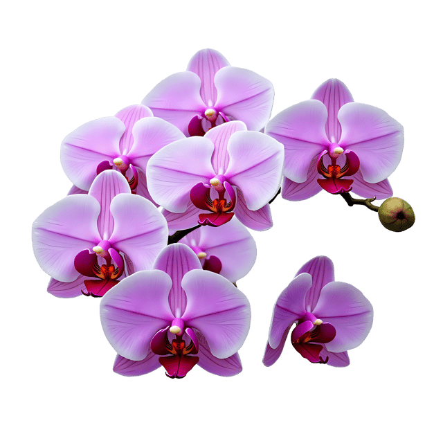 Free transparent PNG: Vibrant Purple Orchid Blooms on Transparent Background PNG for Floral Design and Clipart