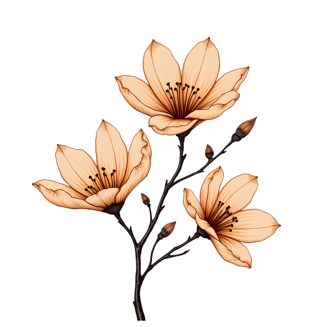 Free transparent PNG: Soft Tan Blooms with Curled Leaves  Nature Clipart, free downloadable png