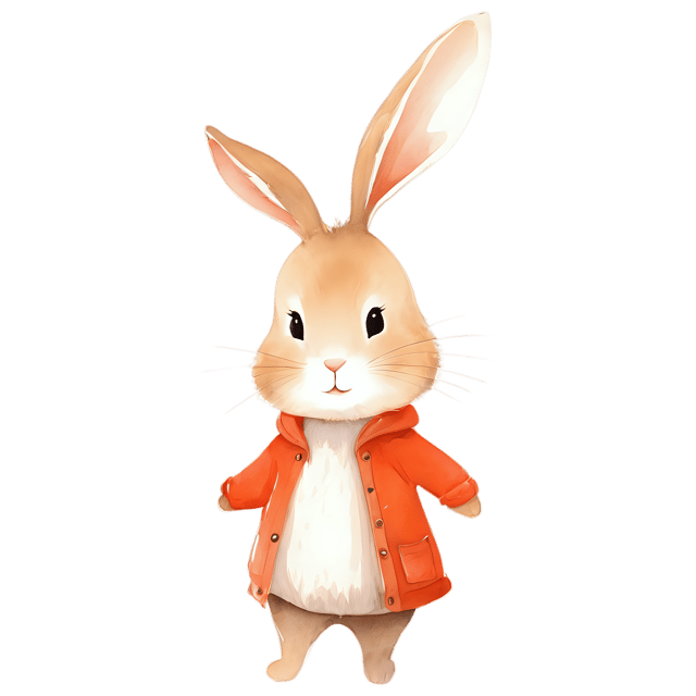 Free transparent PNG: Cute Cartoon Rabbit Illustration with Transparent Background