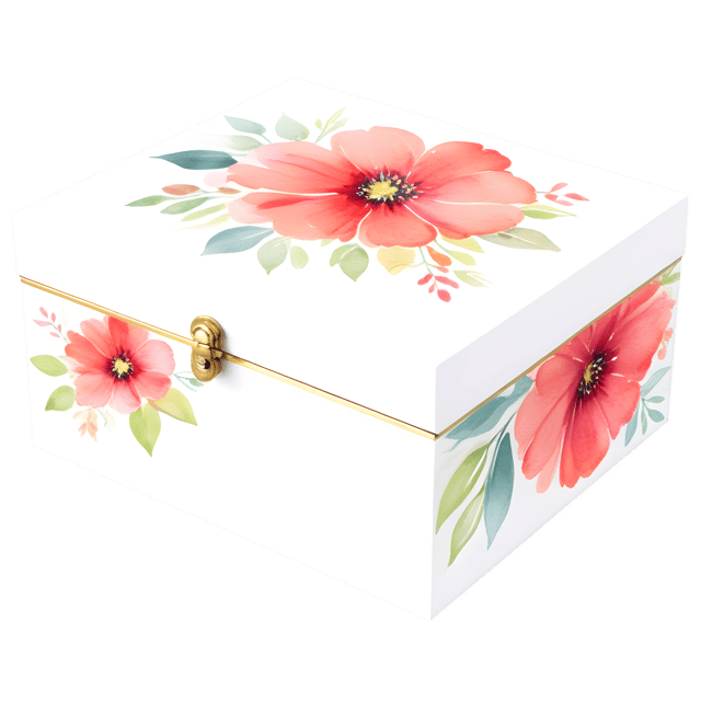 Free transparent PNG: Floral Jewelry Box PNG with Transparent Background