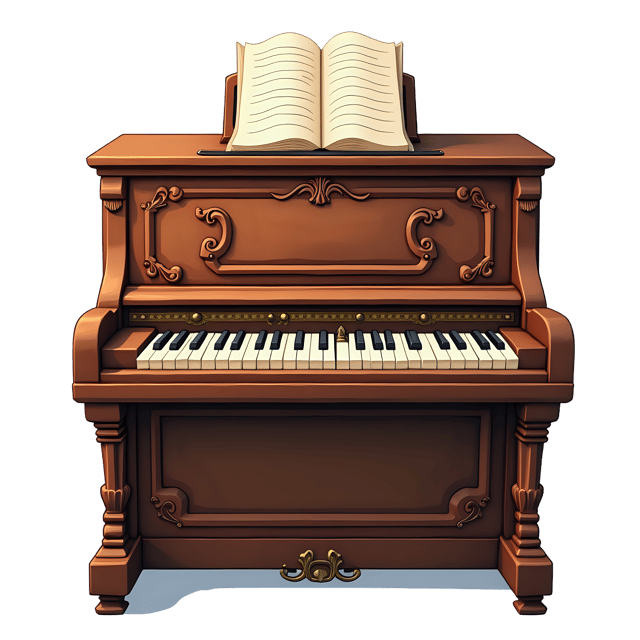 Free transparent PNG: Vintage Cartoon Piano PNG Clipart  Perfect for Music Themed Projects  Decor