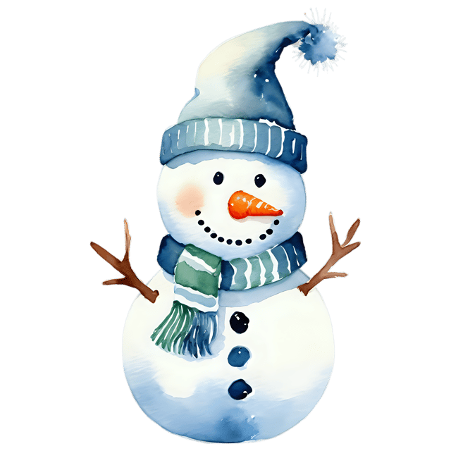 Free transparent PNG: Transparent Watercolor Snowman Hat PNG - Gentle Illustration for Winter Themes
