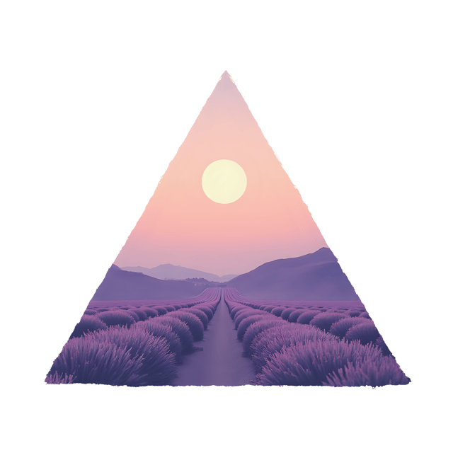 Free transparent PNG: Lavender Triangle with Peaceful Expression PNG Transparent Background