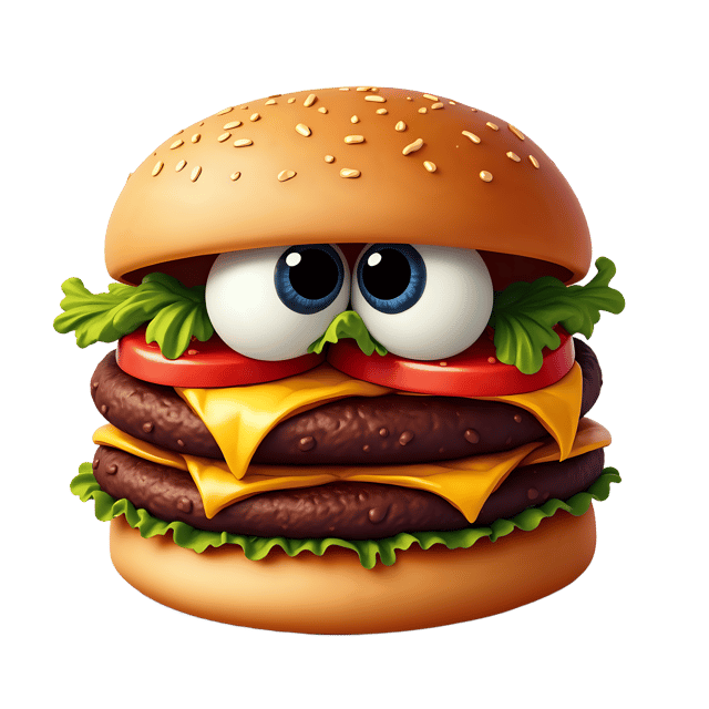 Free transparent PNG: Burger with Eyes  Fun Food Clipart, free downloadable png