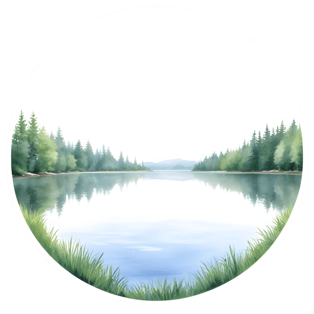 Free transparent PNG: Calm Lake Greenery Circle PNG for Nature and Decorative Design