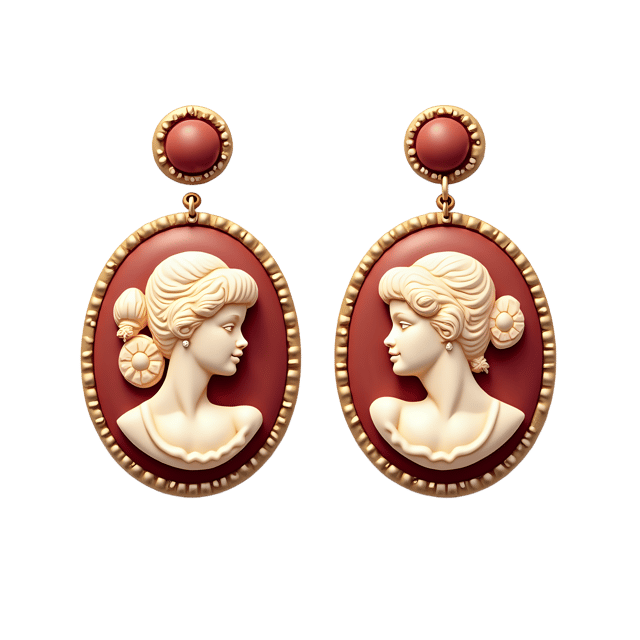 Free transparent PNG: Fancy Cameo Earrings  Elegant Jewelry Clipart, free high-quality png download