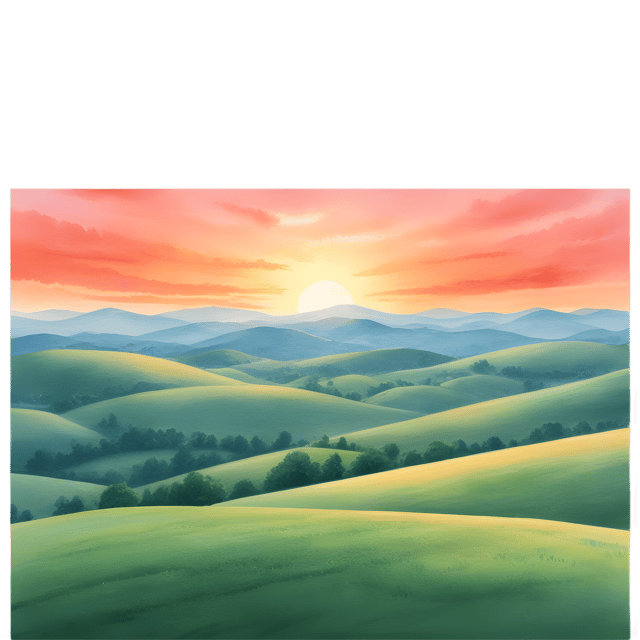 Free transparent PNG: Sunset Hues Over Rolling Hills Transparent PNG Background