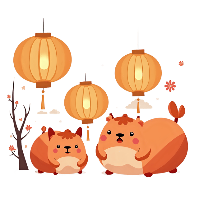 Free transparent PNG: Festive Lanterns Shaped Like Animals - Transparent Background PNG