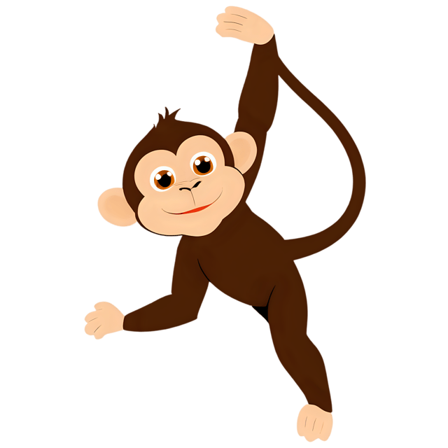 Free transparent PNG: Cute Monkey Cartoon Illustration with Transparent Background