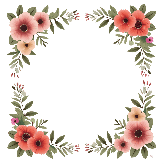Free transparent PNG: Floral Bouquet Frame PNG Clipart  Perfect for Floral Design Projects  Crafts