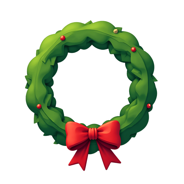 Free transparent PNG: Green Wreath with Red Ribbon PNG Transparent Background