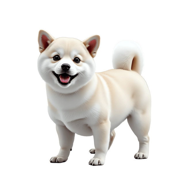 Free transparent PNG: White Shiba Inu PNG with Erect Ears and Confident Eyes on Transparent Background