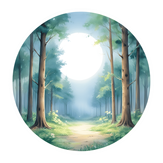 Free transparent PNG: Serenity Forest with Glowing Circle Light Transparent Background PNG