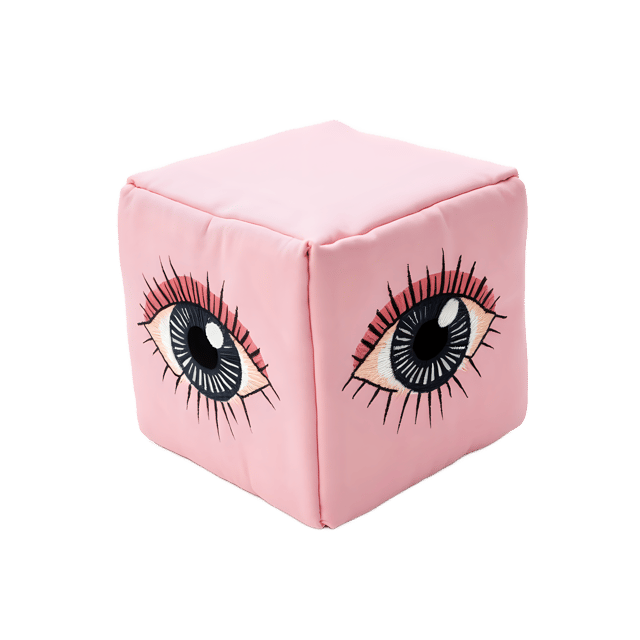 Free transparent PNG: Soft Pastel Pink Cube with Embroidery Eyes on Transparent Background PNG