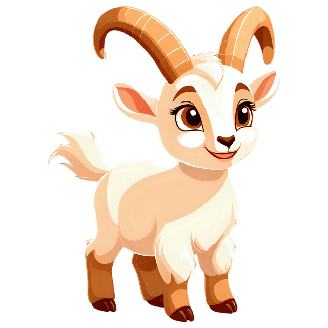 Free transparent PNG: Cute Cartoon Baby Goat Illustration for Nursery Decor or Crafts