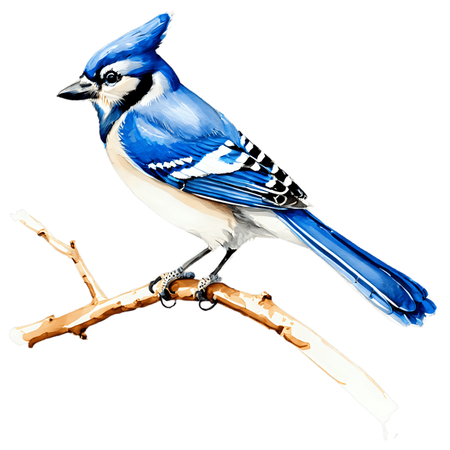 Free transparent PNG: Blue Jay Watercolor Illustration – Transparent PNG for Nature Lovers & Designers