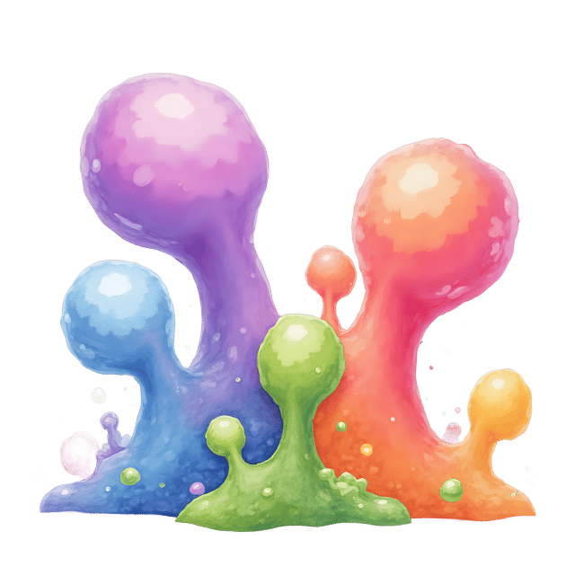 Free transparent PNG: Whimsical Candy-Colored Blob Formations PNG with Transparent Background