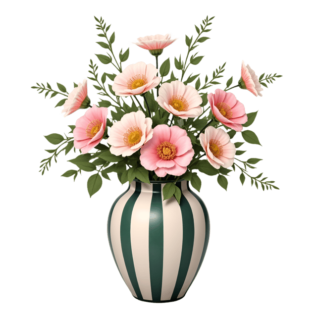 Free transparent PNG: Regency Stripe Vase  Elegant Floral Design Clipart, free png download