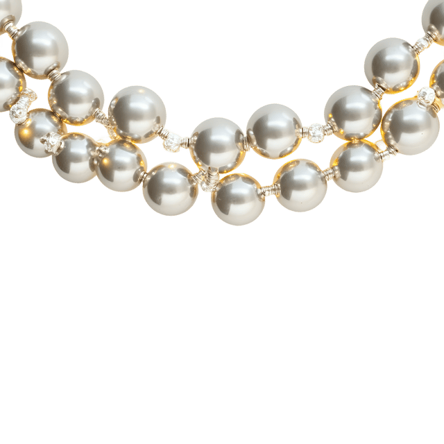 Free transparent PNG: Symmetrical Silver Ball Garland with Twinkling Lights PNG Image