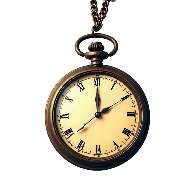 Free transparent PNG: Retro Pocket Watch with Chain PNG Transparent Background