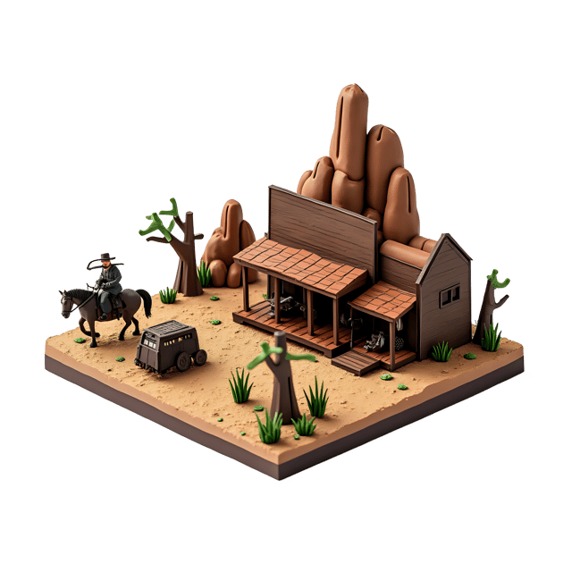 Free transparent PNG: Wild West Diorama PNG  Unique Western Scene for Displays  Decor