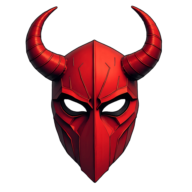 Free transparent PNG: Red Mask with Horn Tips  Unique Face Covering Artwork, free png download