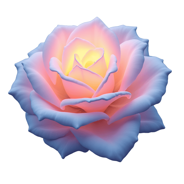 Free transparent PNG: Glowing Opalescent Rose with Inner Luminous Light - Illustration Clipart