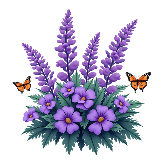 Free transparent PNG: Butterfly Bush with Purple Flowers  Garden Clipart, free downloadable png