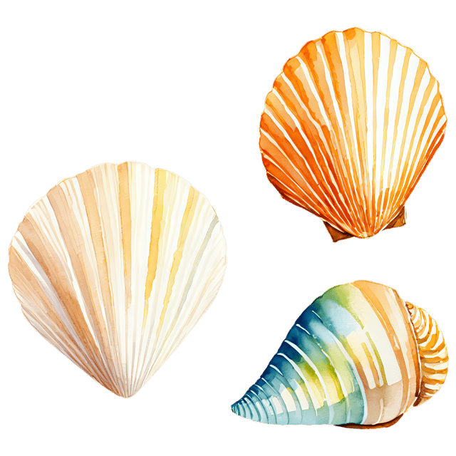 Free transparent PNG: Watercolor Sea Shell PNG – Transparent Background Illustration