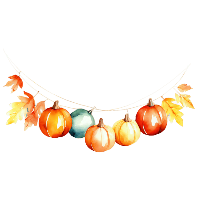 Free transparent PNG: Watercolor Thanksgiving Scene Transparent PNG – Gentle Illustration for Festive Decorations