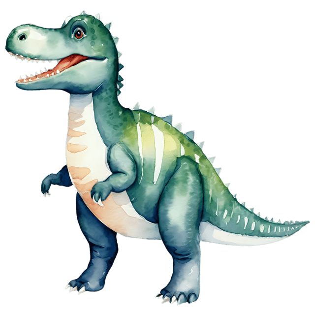 Free transparent PNG: Spinosaurus Watercolor Illustration – Transparent PNG for Artistic Projects