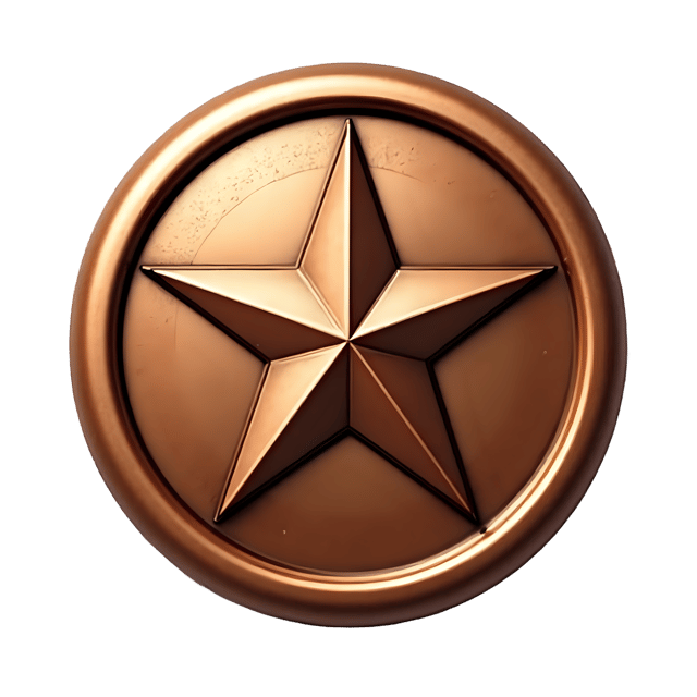 Free transparent PNG: Copper Button with Etched Star Design  Free Downloadable PNG Clipart