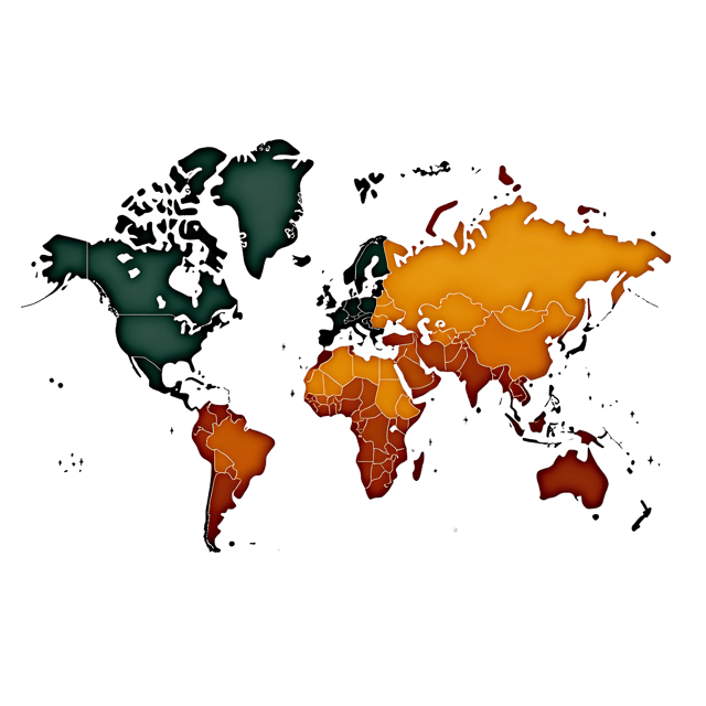 Free transparent PNG: World Map with Destinations and Stars PNG