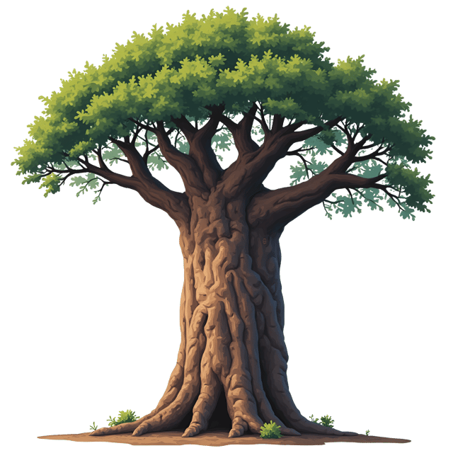 Free transparent PNG: Magnificent Baobab Tree Clipart with Transparent Background