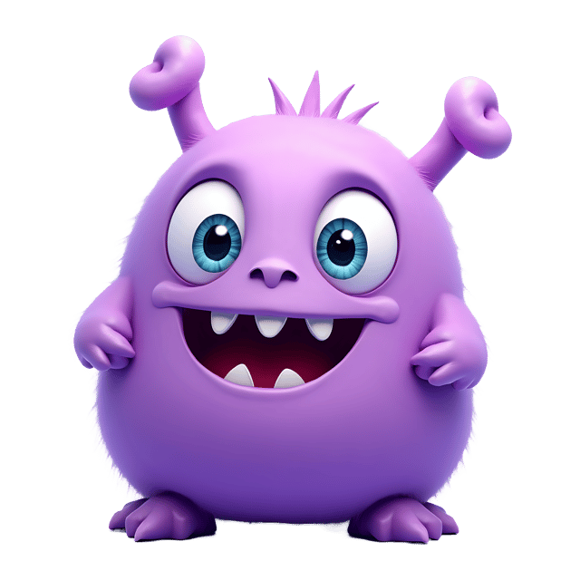 Free transparent PNG: Pastel Purple Monster PNG with Sparkly Expressive Eyes for Creative Projects
