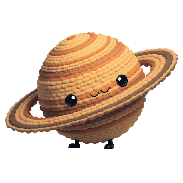 Free transparent PNG: Saturn in Soft Yarn PNG with Transparent Background for Crafting and Decor