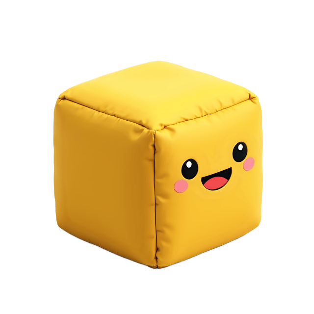 Free transparent PNG: Yellow Plush Cube with Sweet Expression PNG