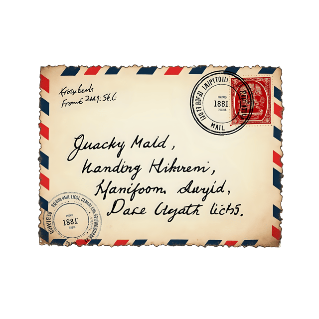 Free transparent PNG: Vintage Air Mail  Retro Faded Handwriting Design, free png download
