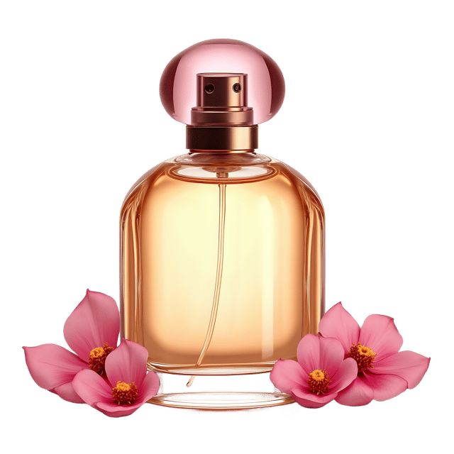 Free transparent PNG: Perfume Bottle with Petals PNG  Elegant Floral Design for Fragrance  Beauty