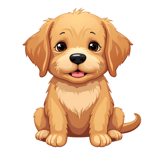 Free transparent PNG: Golden Retriever Puppy Illustration with Furrowed Brow and Droopy Ears